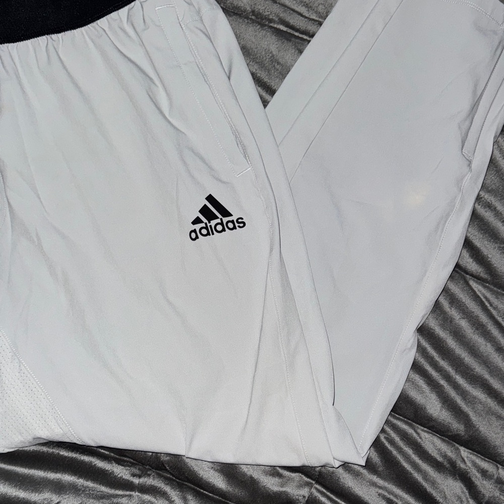 Adidas White Joggers with Black Logo